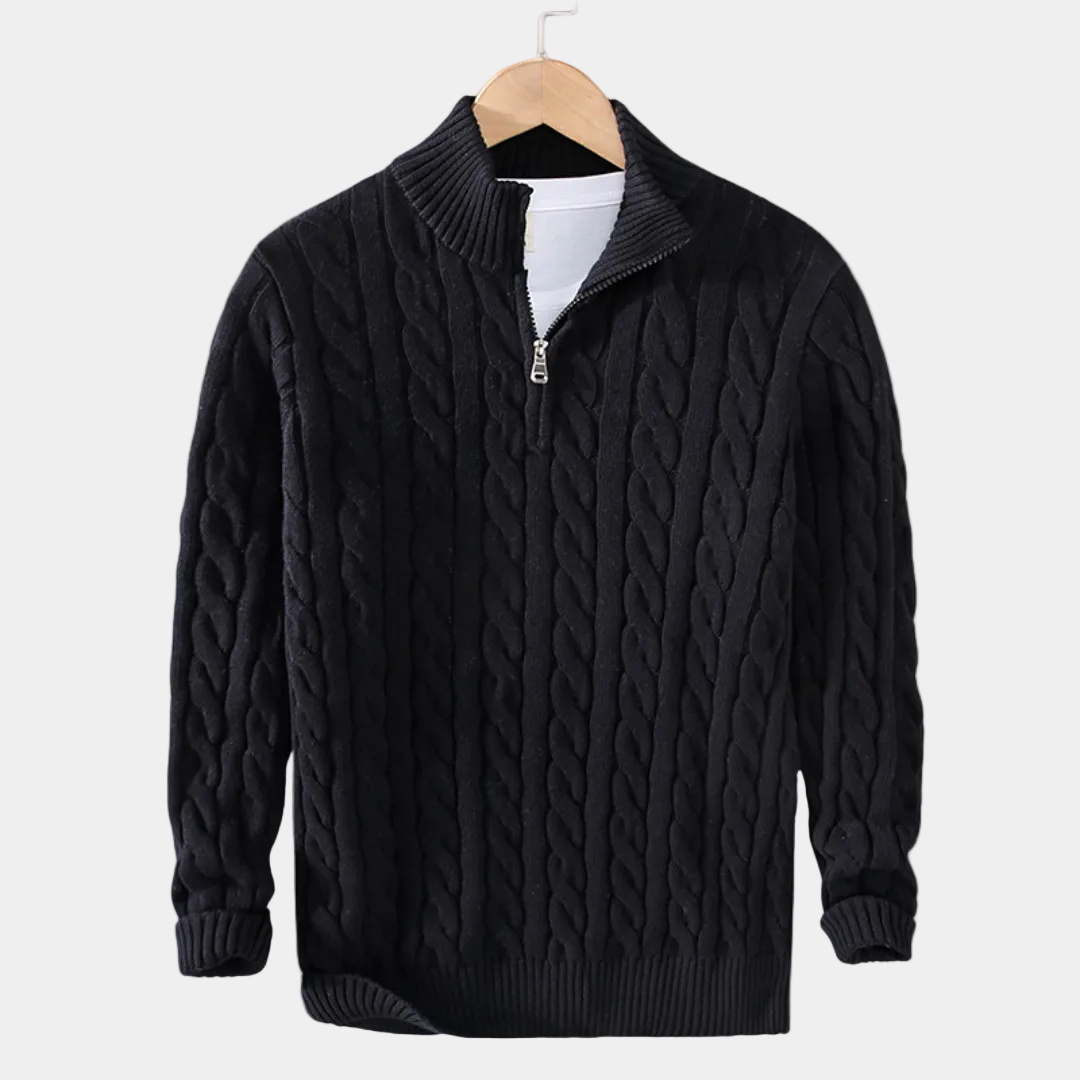 Men's Cable Knit Half-Zip Jumper