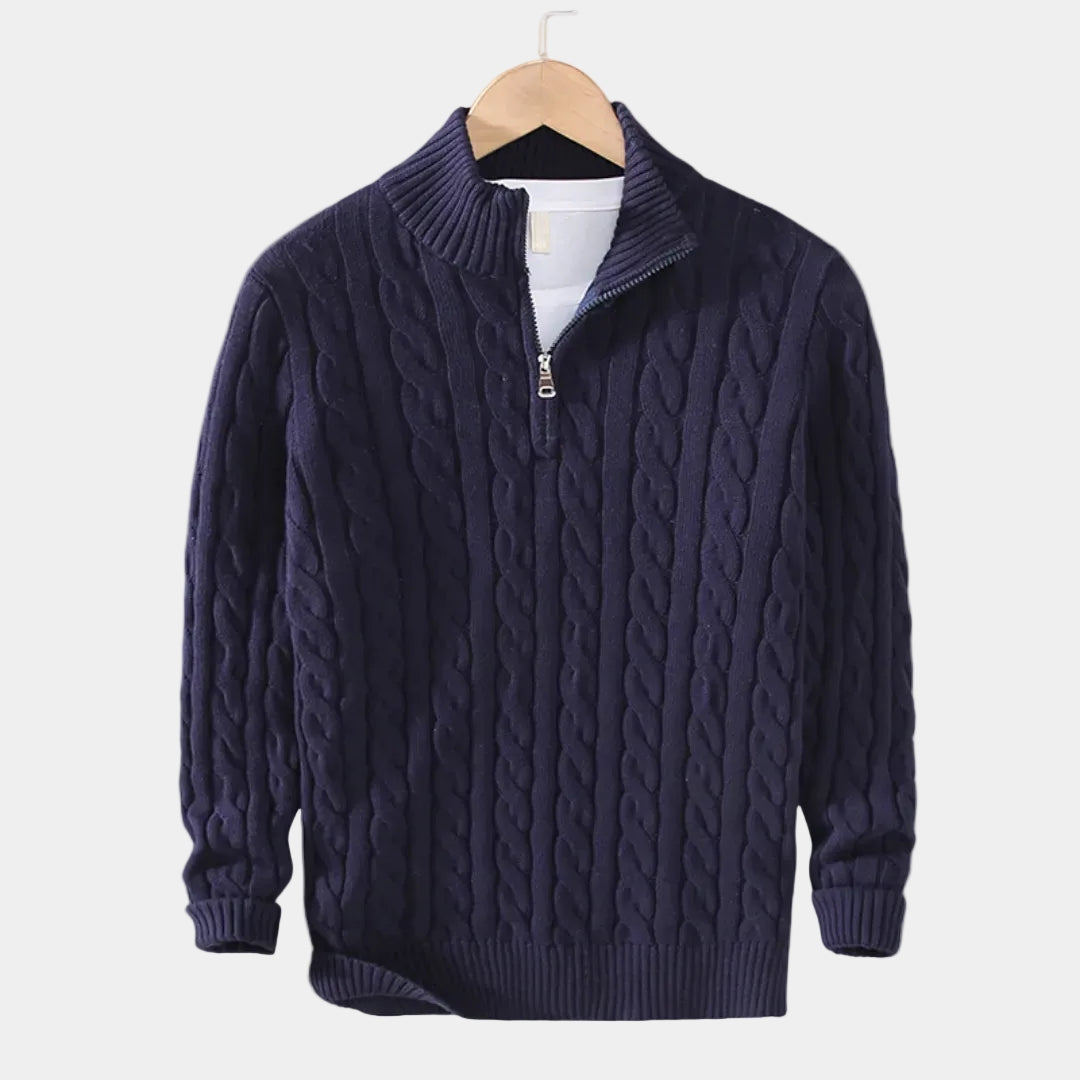 Men's Cable Knit Half-Zip Jumper