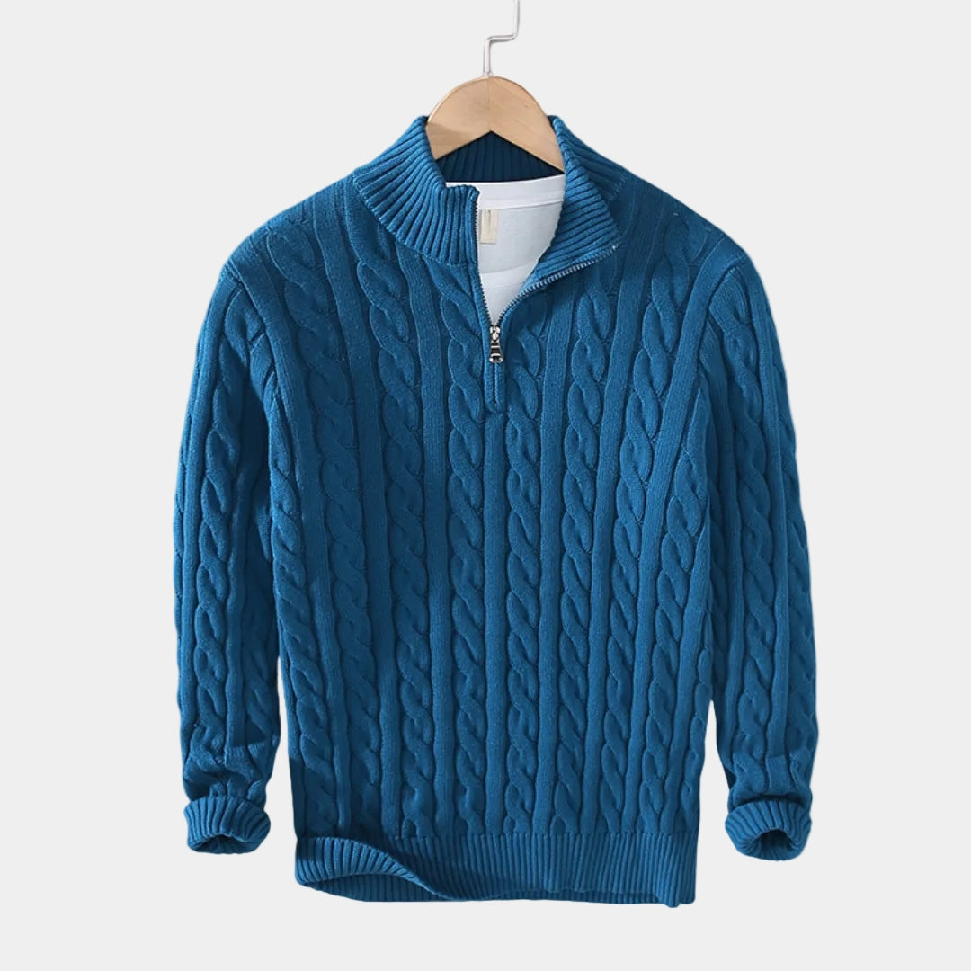 Men's Cable Knit Half-Zip Jumper