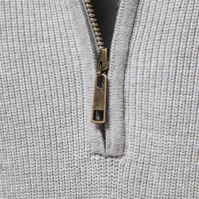 Men's Half Zip Knit Jumper | Long Sleeve Mock Neck