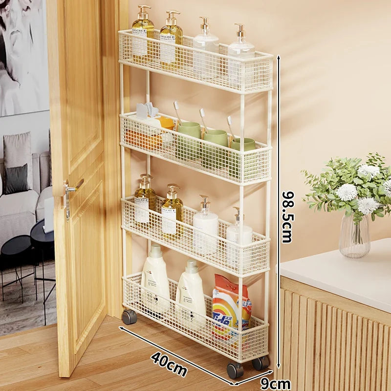 Pull-Out Storage Organizer | Slim Ventilated Mesh & Rust-Resistant Metal | 3-Tier