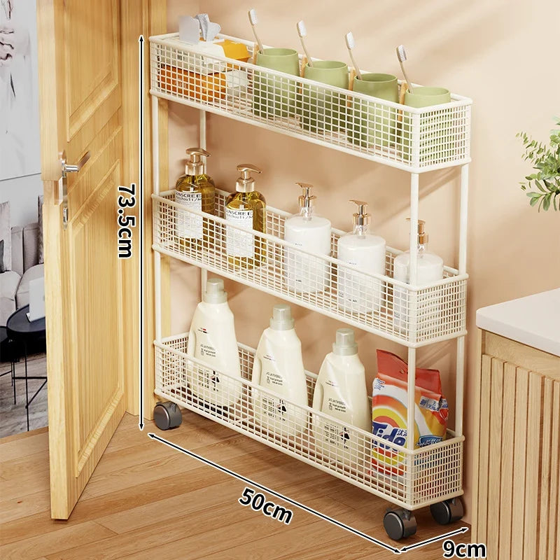 Pull-Out Storage Organizer | Slim Ventilated Mesh & Rust-Resistant Metal | 3-Tier