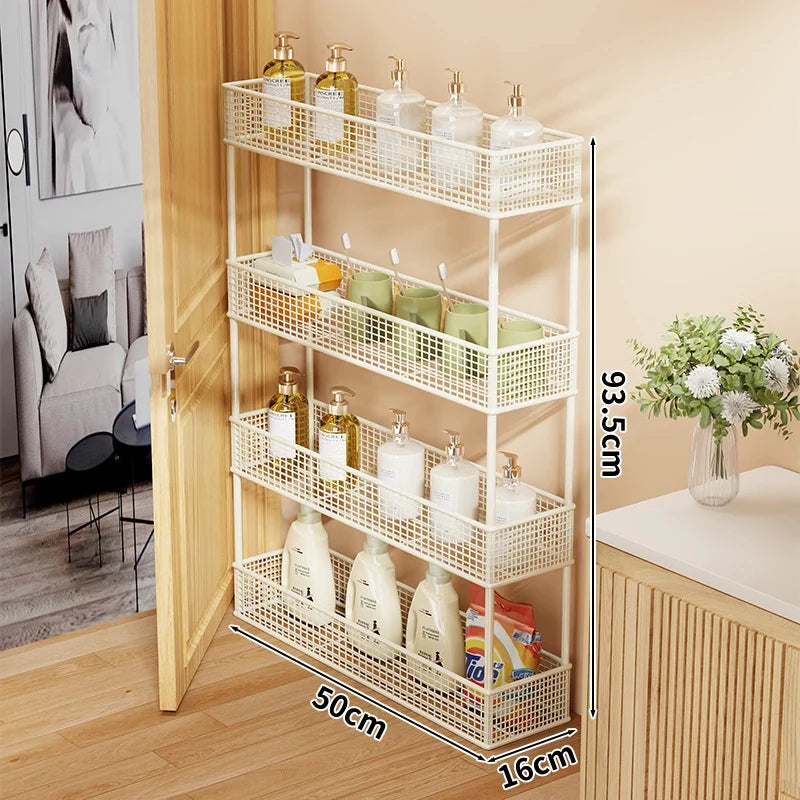 Pull-Out Storage Organizer | Slim Ventilated Mesh & Rust-Resistant Metal | 3-Tier