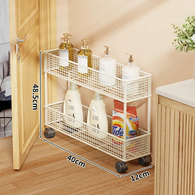 Pull-Out Storage Organizer | Slim Ventilated Mesh & Rust-Resistant Metal | 3-Tier