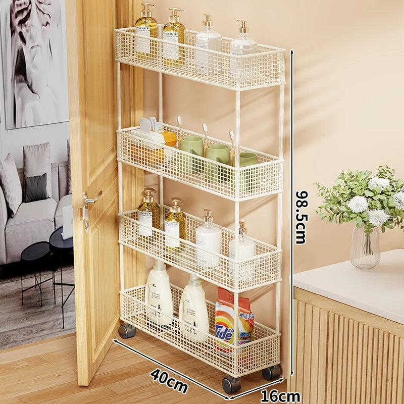 Pull-Out Storage Organizer | Slim Ventilated Mesh & Rust-Resistant Metal | 3-Tier