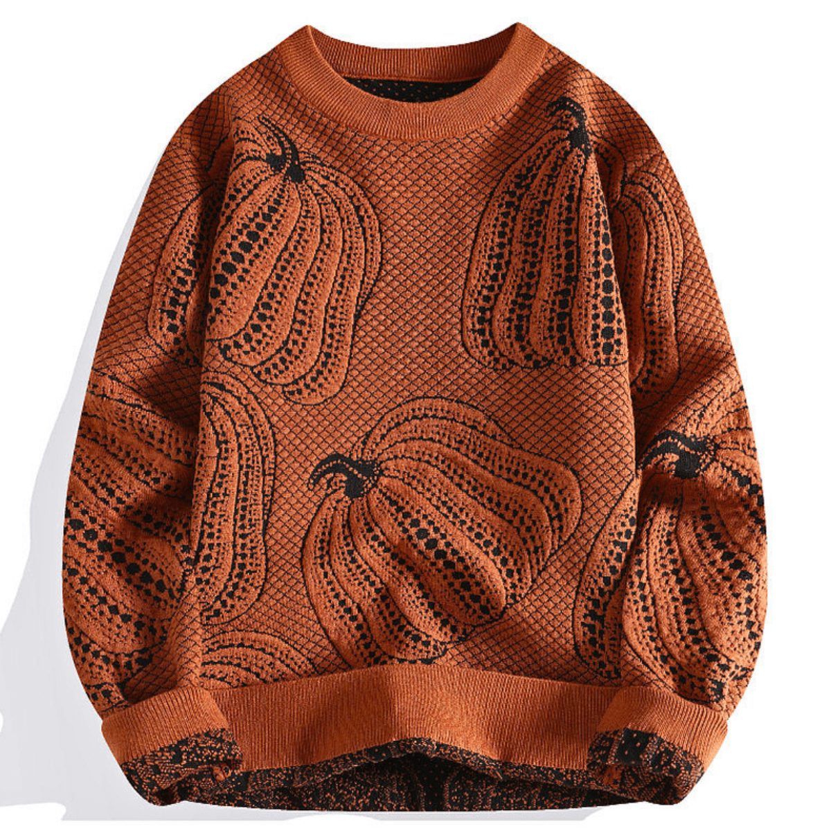 Pumpkin Pattern Knit Sweater for Men
