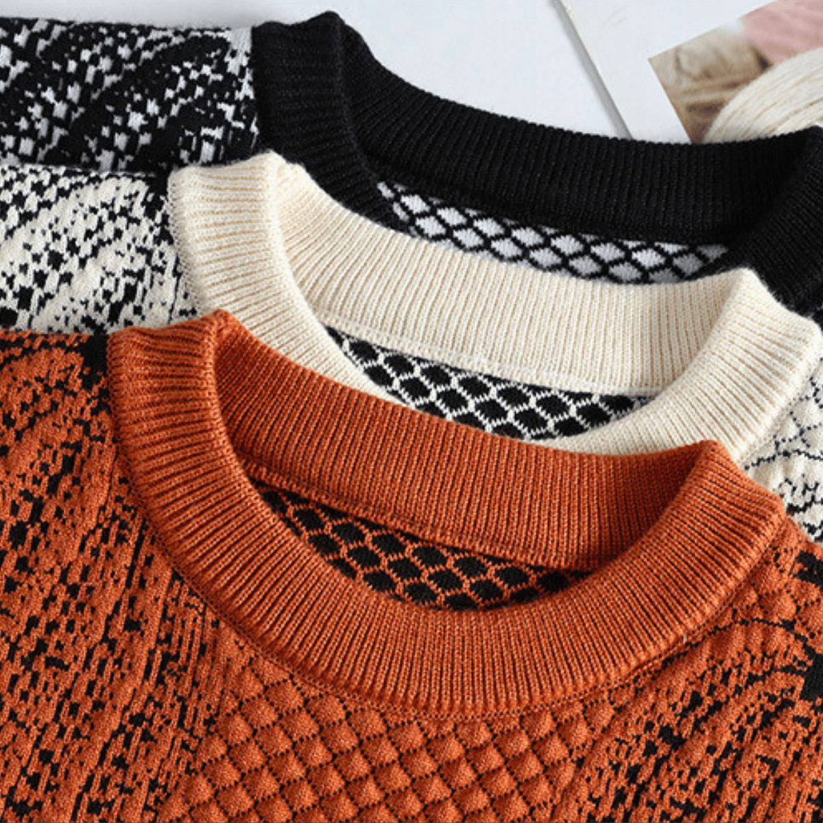 Pumpkin Pattern Knit Sweater for Men