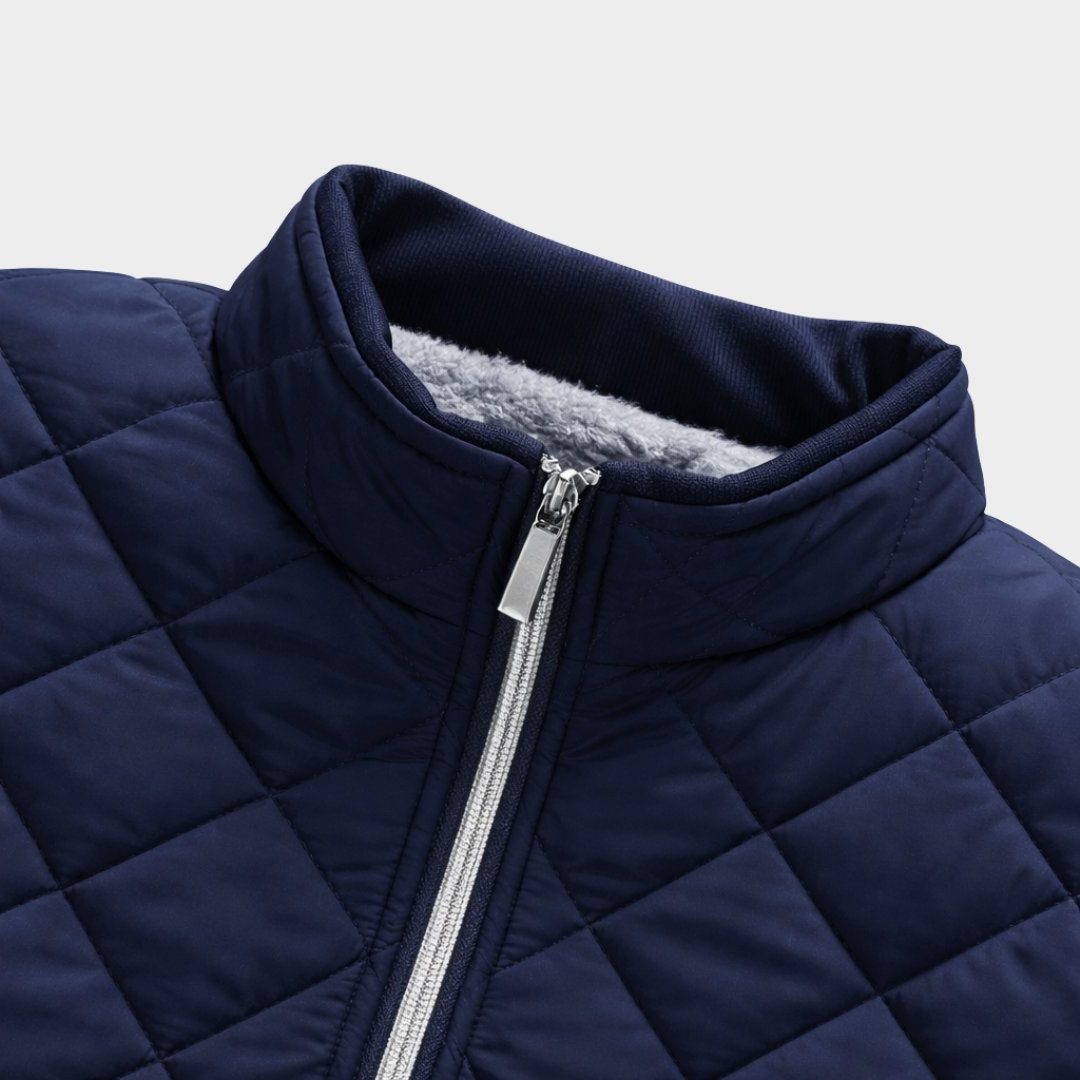 Quilted Bomber Jacket with Fleece Lining for Men