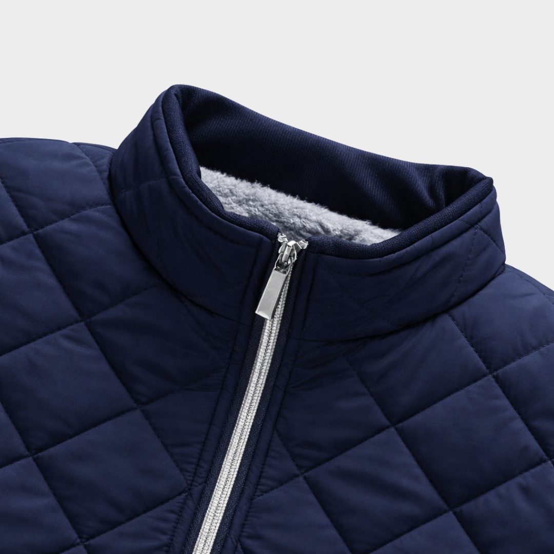 Quilted Stand Collar Jacket for Men
