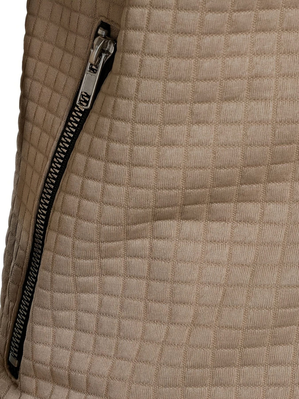 Quilted Zip-Up Jacket with Stand Collar for Men