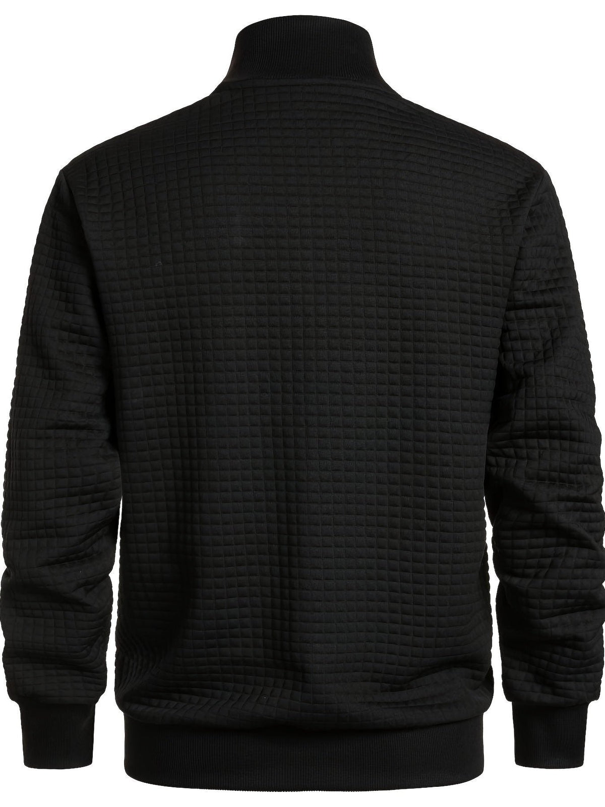 Quilted Zip-Up Jacket with Stand Collar for Men