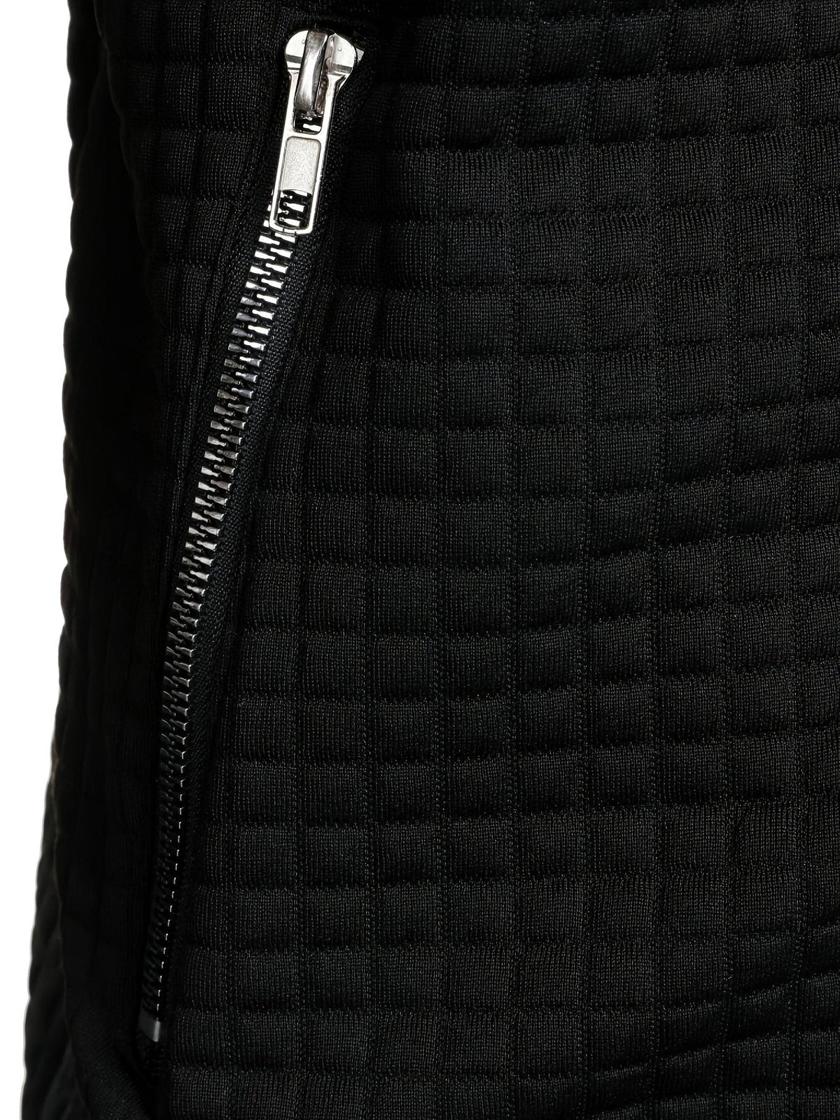 Quilted Zip-Up Jacket with Stand Collar for Men