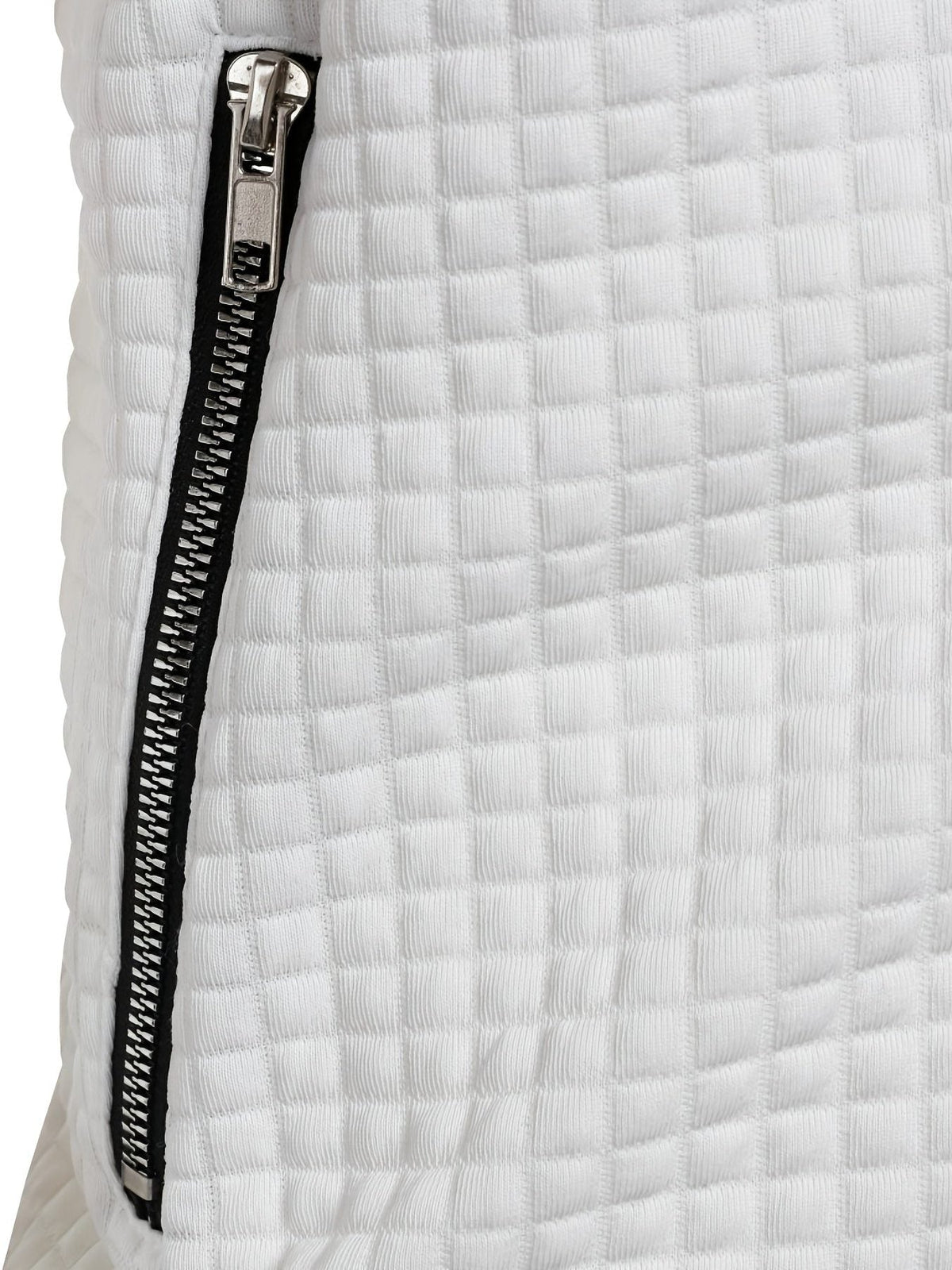 Quilted Zip-Up Jacket with Stand Collar for Men