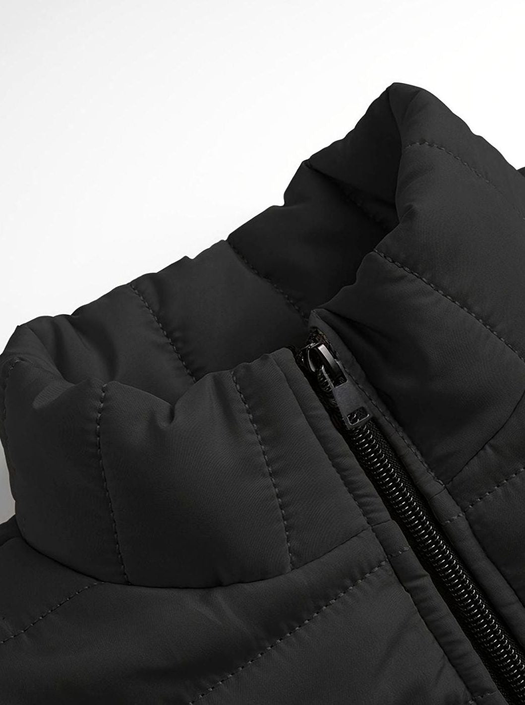 Quilted Zip-Up Puffer Jacket for Men