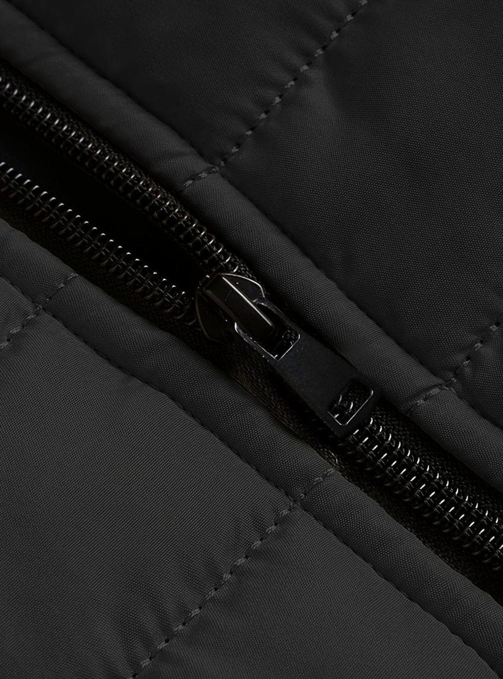 Quilted Zip-Up Puffer Jacket for Men