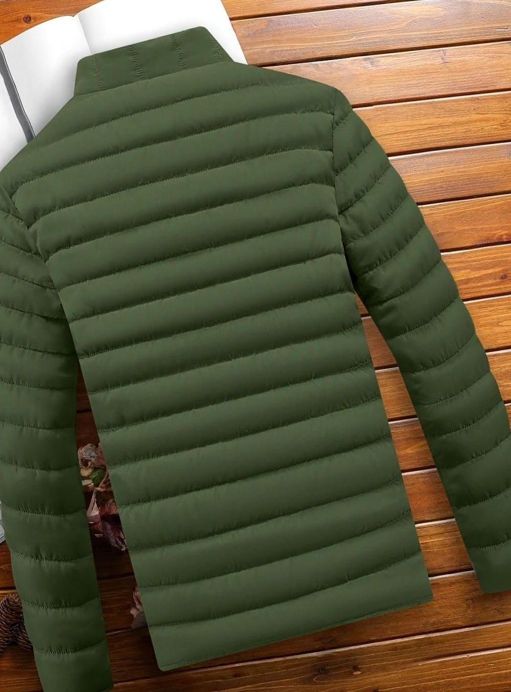 Quilted Zip-Up Puffer Jacket for Men