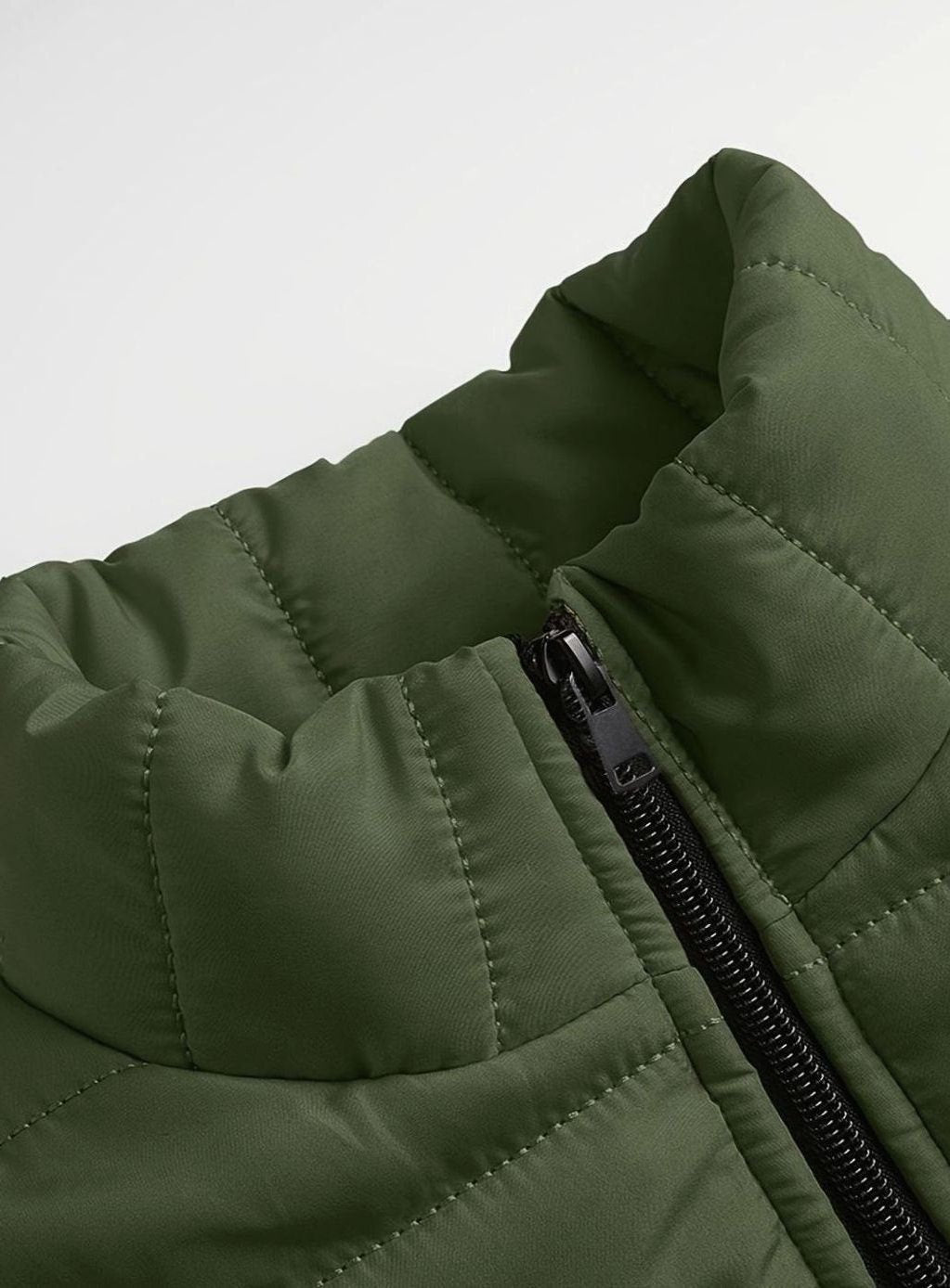 Quilted Zip-Up Puffer Jacket for Men