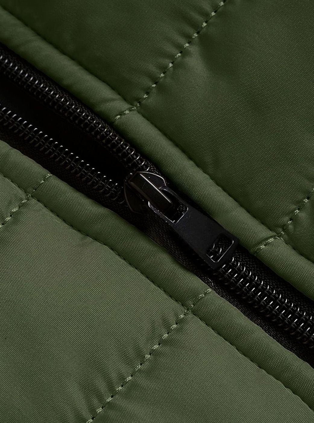Quilted Zip-Up Puffer Jacket for Men