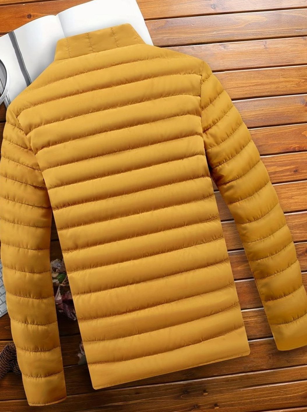 Quilted Zip-Up Puffer Jacket for Men