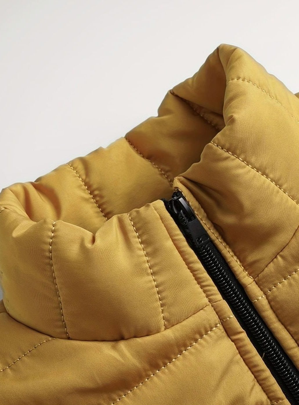 Quilted Zip-Up Puffer Jacket for Men
