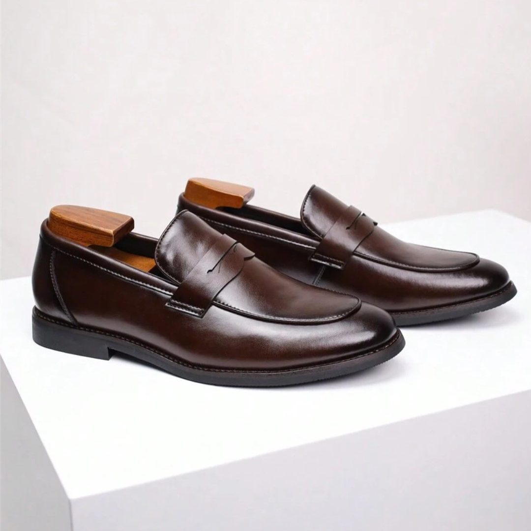 Raffaele | Men's Leather Loafers with Decorative Strap