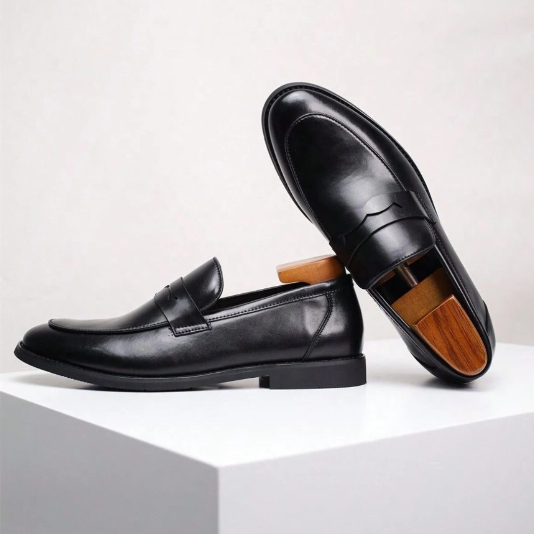 Raffaele | Men's Leather Loafers with Decorative Strap