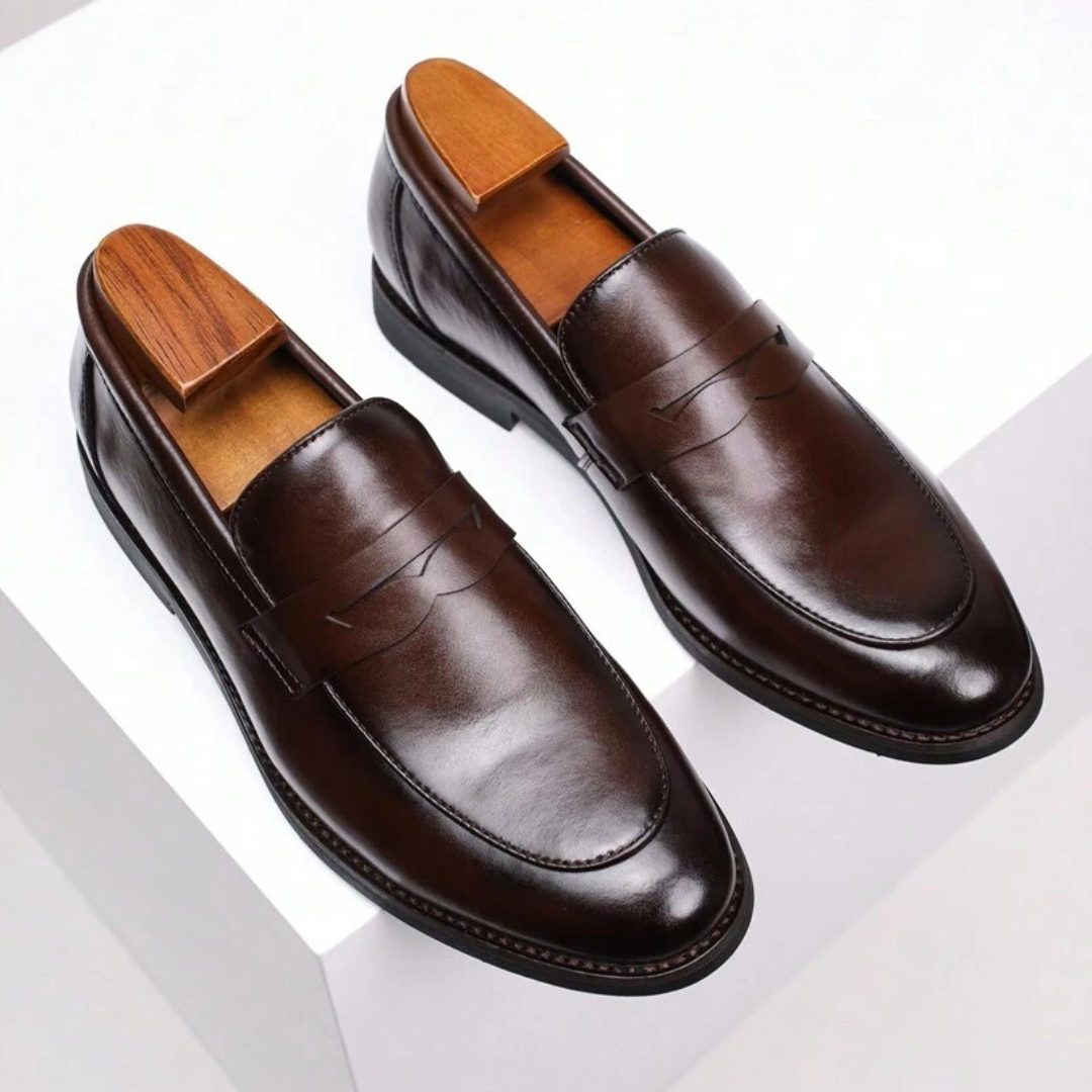 Raffaele | Men's Leather Loafers with Decorative Strap