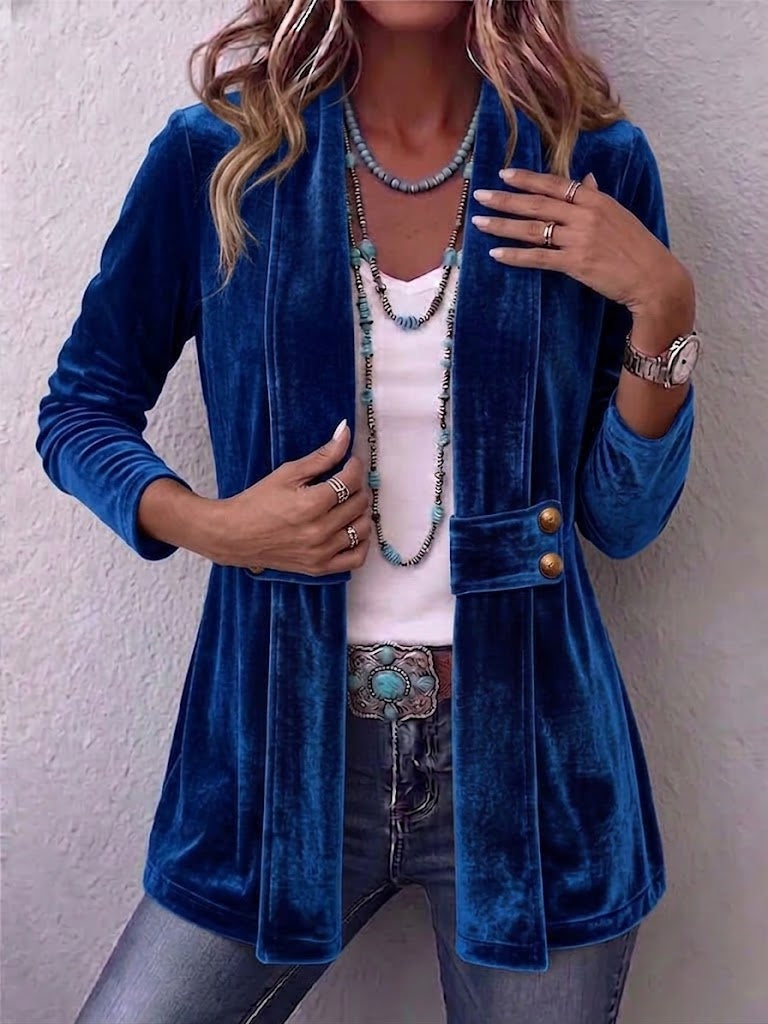 Emma | Women's Leopard Print Denim Jacket Long Sleeve Pockets