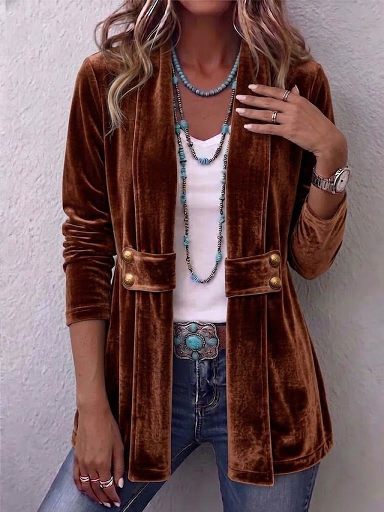 Emma | Women's Leopard Print Denim Jacket Long Sleeve Pockets