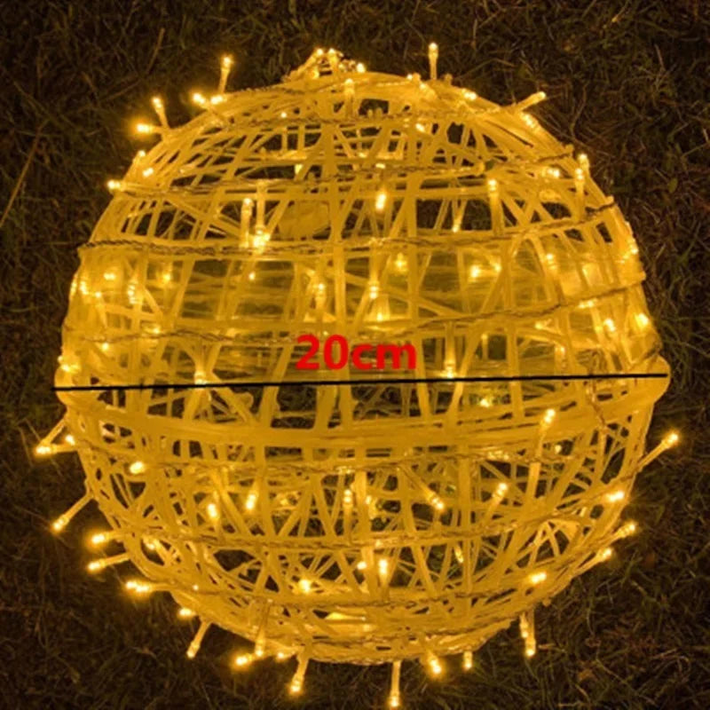 Rattan Ball Lights | Warm Ambient LED | 20 cm