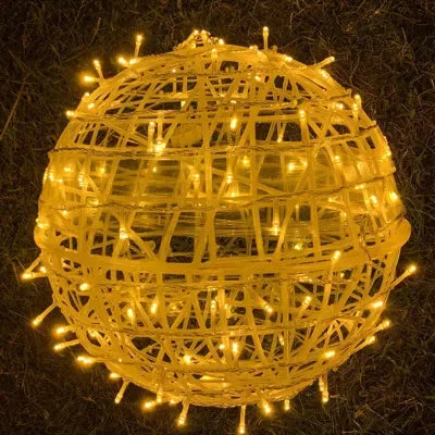 Rattan Ball Lights | Warm Ambient LED | 20 cm