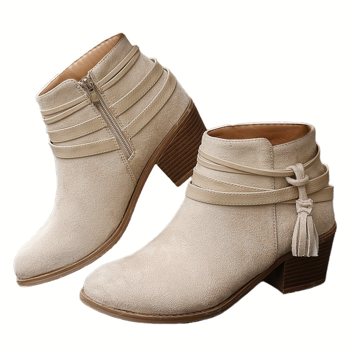 Giacinta | Tassel Block Heel Ankle Boots