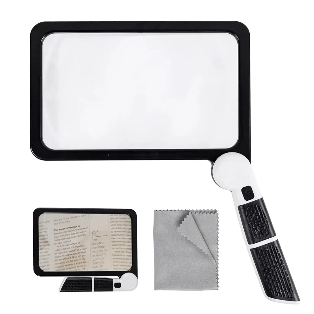 Reading Magnifier | 5X Magnification & Dimmable LED | Foldable