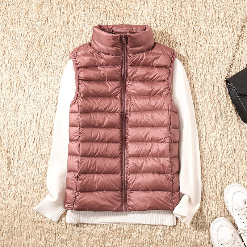 Leah | Women's Puffer Vest High Collar Zip Up
