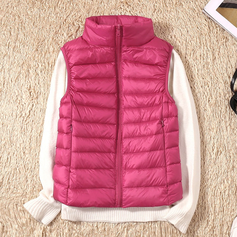 Leah | Women's Puffer Vest High Collar Zip Up