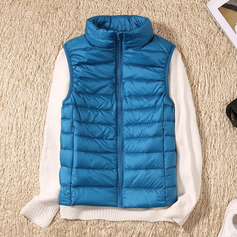 Leah | Women's Puffer Vest High Collar Zip Up