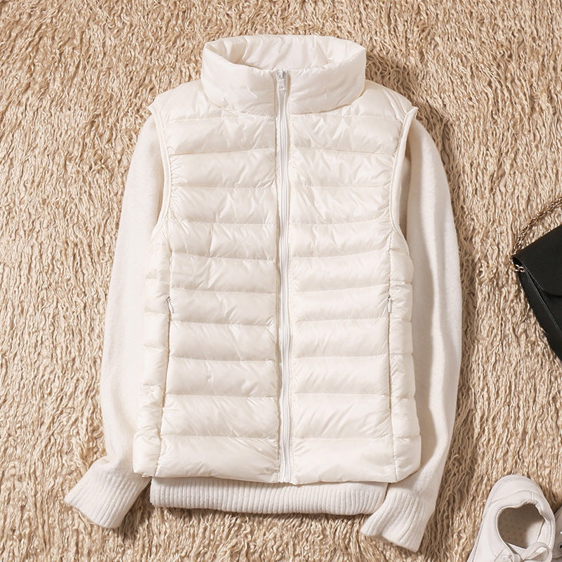 Leah | Women's Puffer Vest High Collar Zip Up