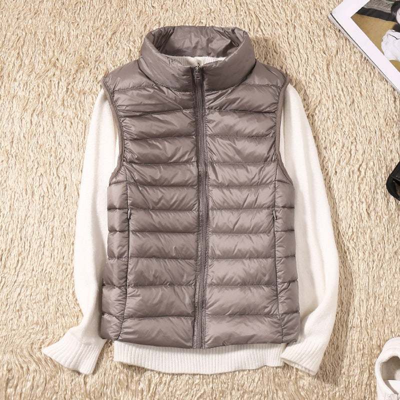 Leah | Women's Puffer Vest High Collar Zip Up