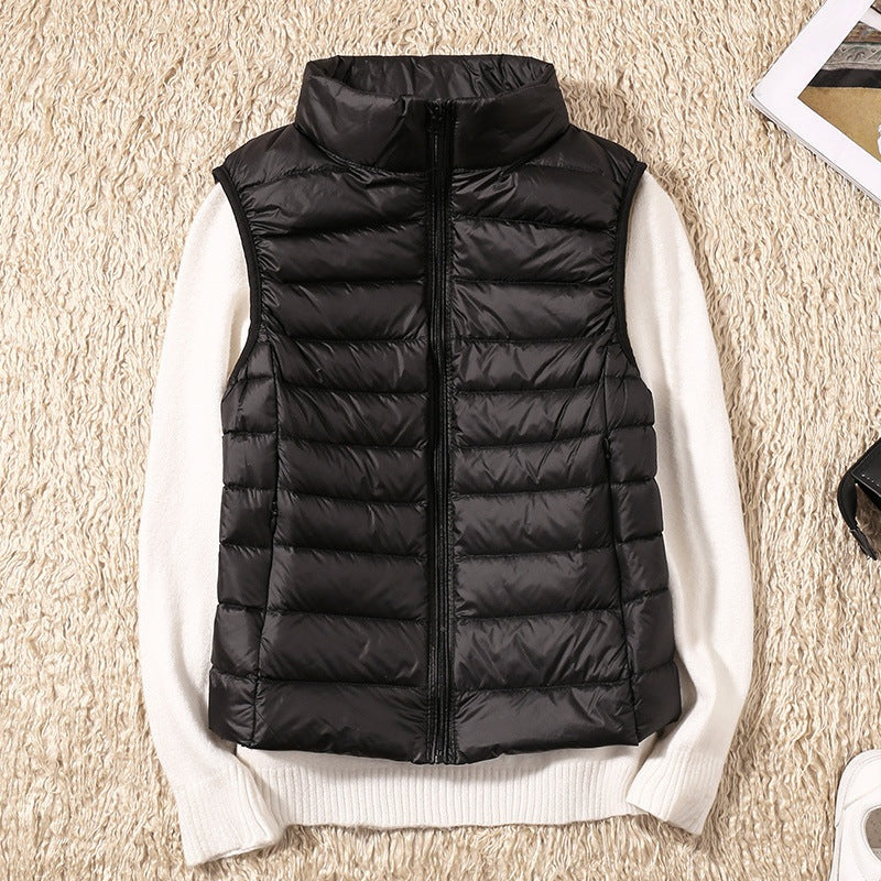 Leah | Women's Puffer Vest High Collar Zip Up