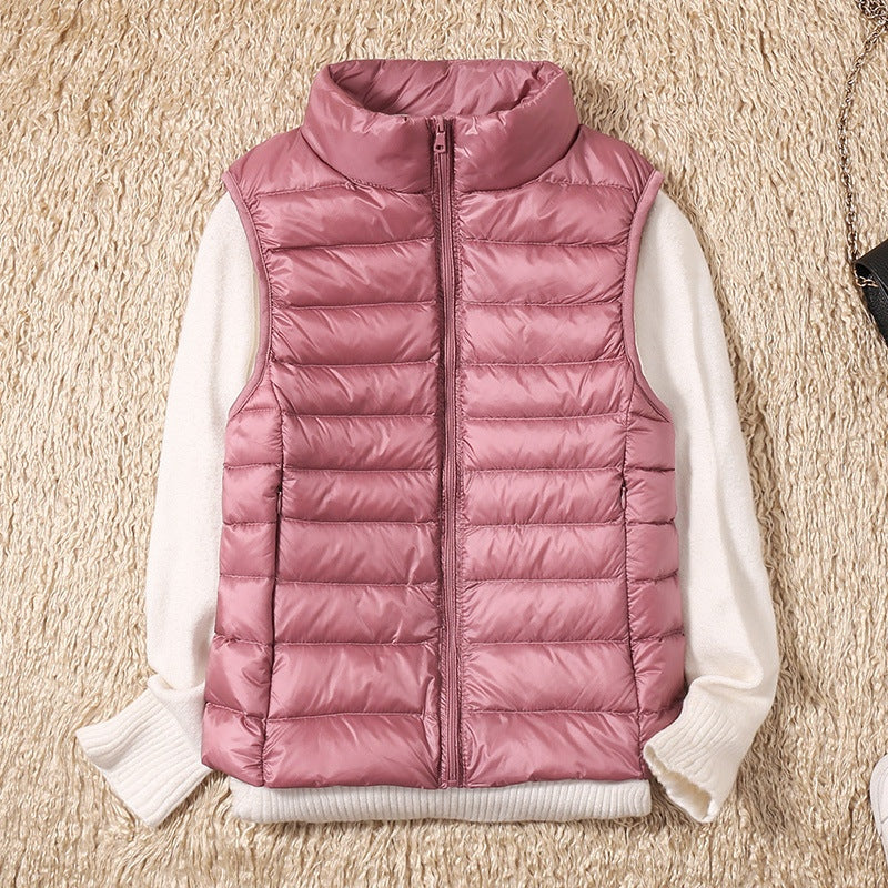 Leah | Women's Puffer Vest High Collar Zip Up