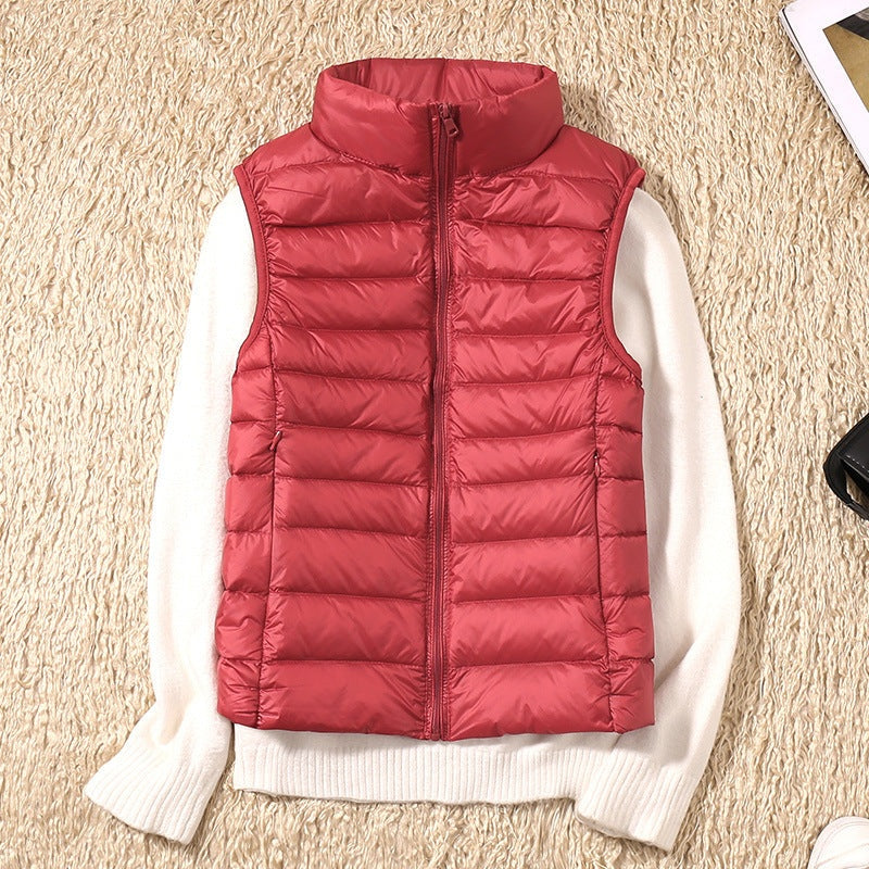 Leah | Women's Puffer Vest High Collar Zip Up
