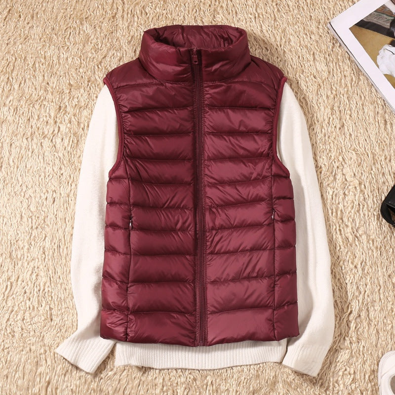 Leah | Women's Puffer Vest High Collar Zip Up