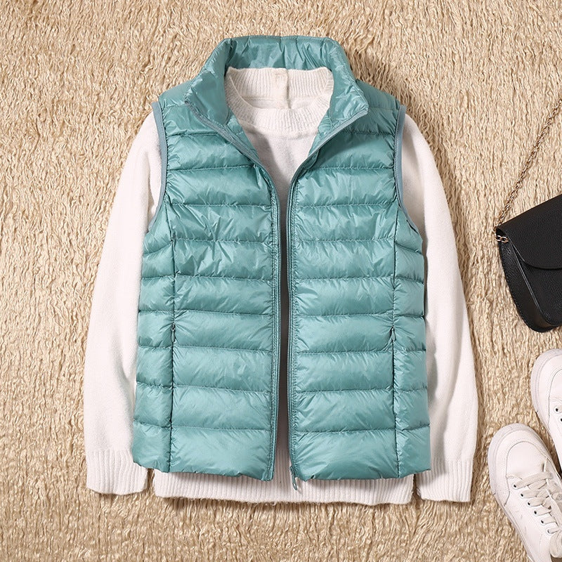 Leah | Women's Puffer Vest High Collar Zip Up