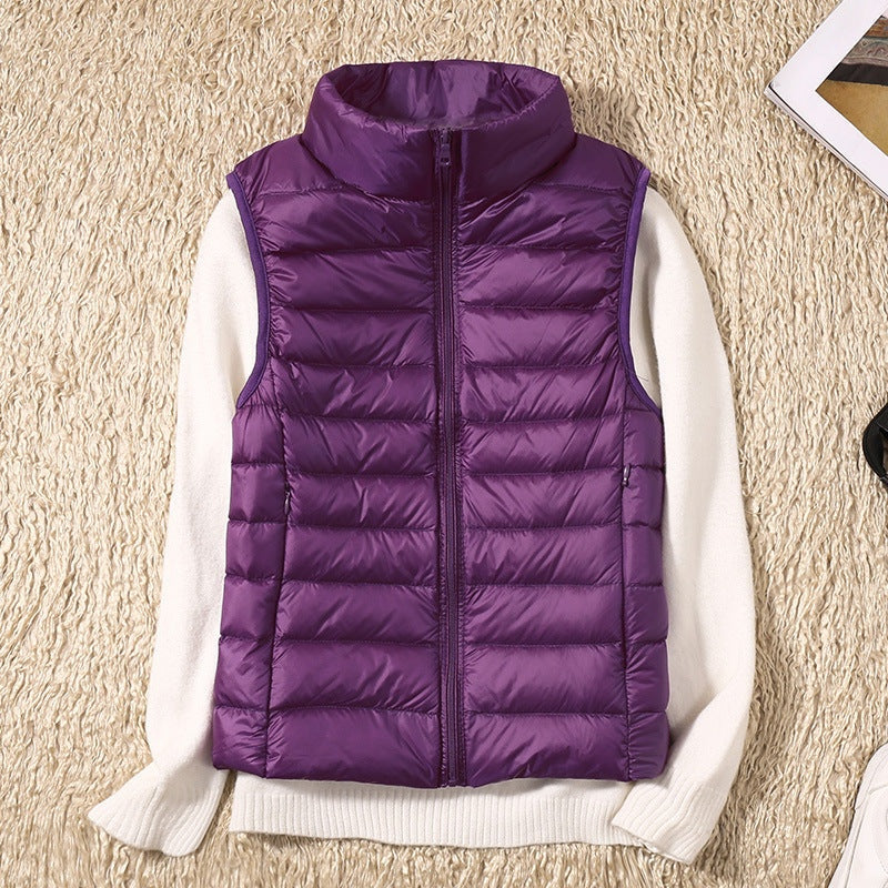 Leah | Women's Puffer Vest High Collar Zip Up