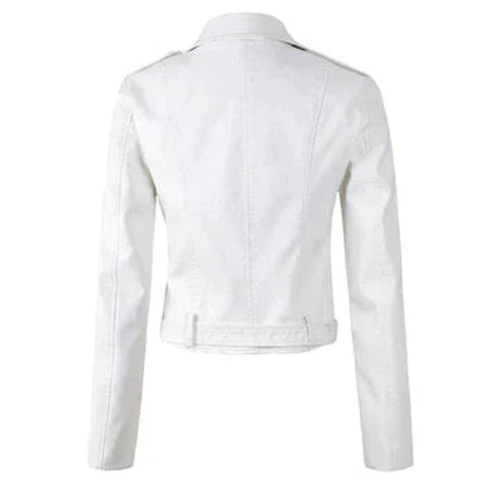Margot | Women's Faux Leather Moto Jacket Asymmetric Zipper