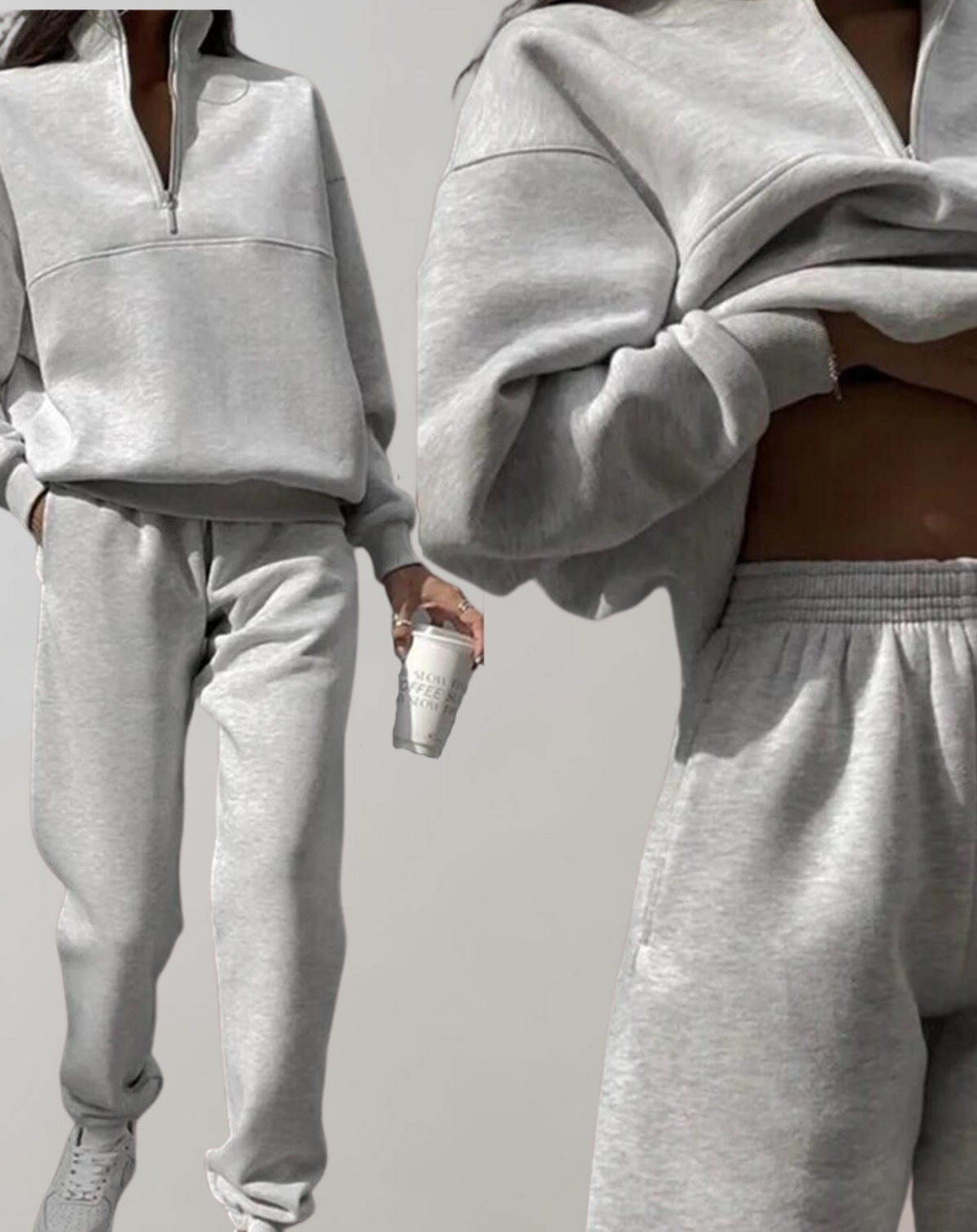 Willow | Women's Fleece Sweatsuit Quarter Zip and Joggers Set