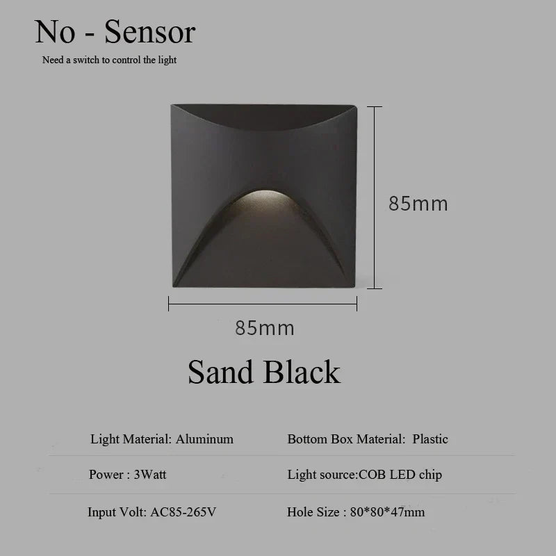 Recessed Wall Light | IP65 Aluminum & Glare-Free LED
