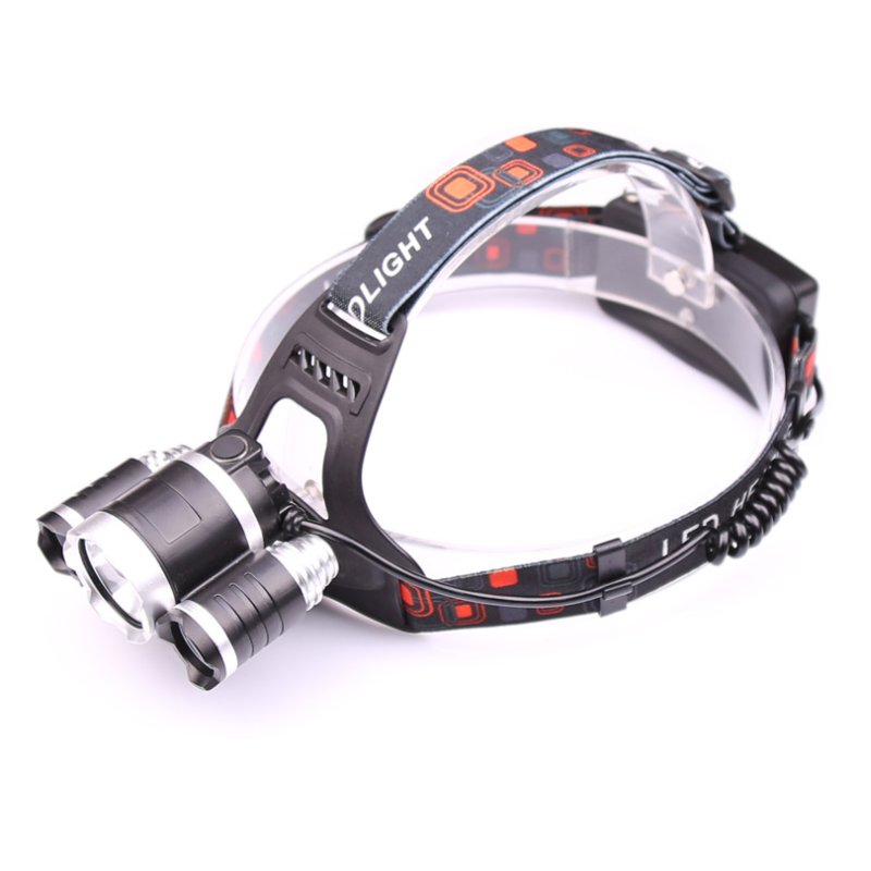 Rechargeable LED Headlamp with Red Light and Adjustable Elastic Strap for Work Hard Hat