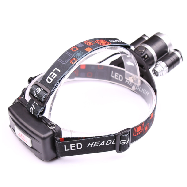 Rechargeable LED Headlamp with Red Light and Adjustable Elastic Strap for Work Hard Hat