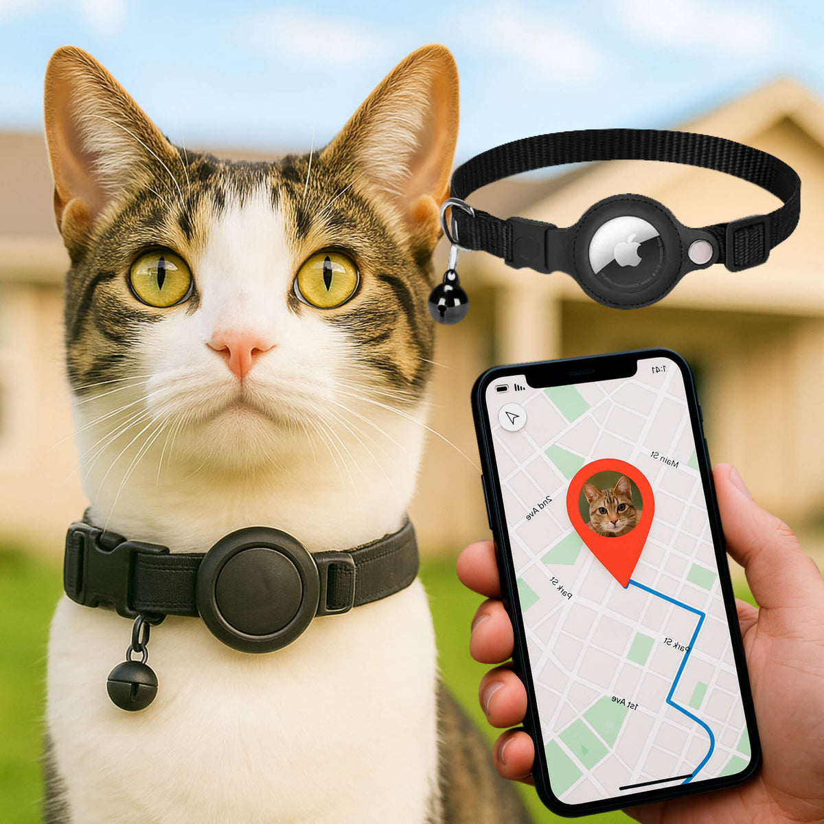 NaviPaw Reflective GPS Cat Collar